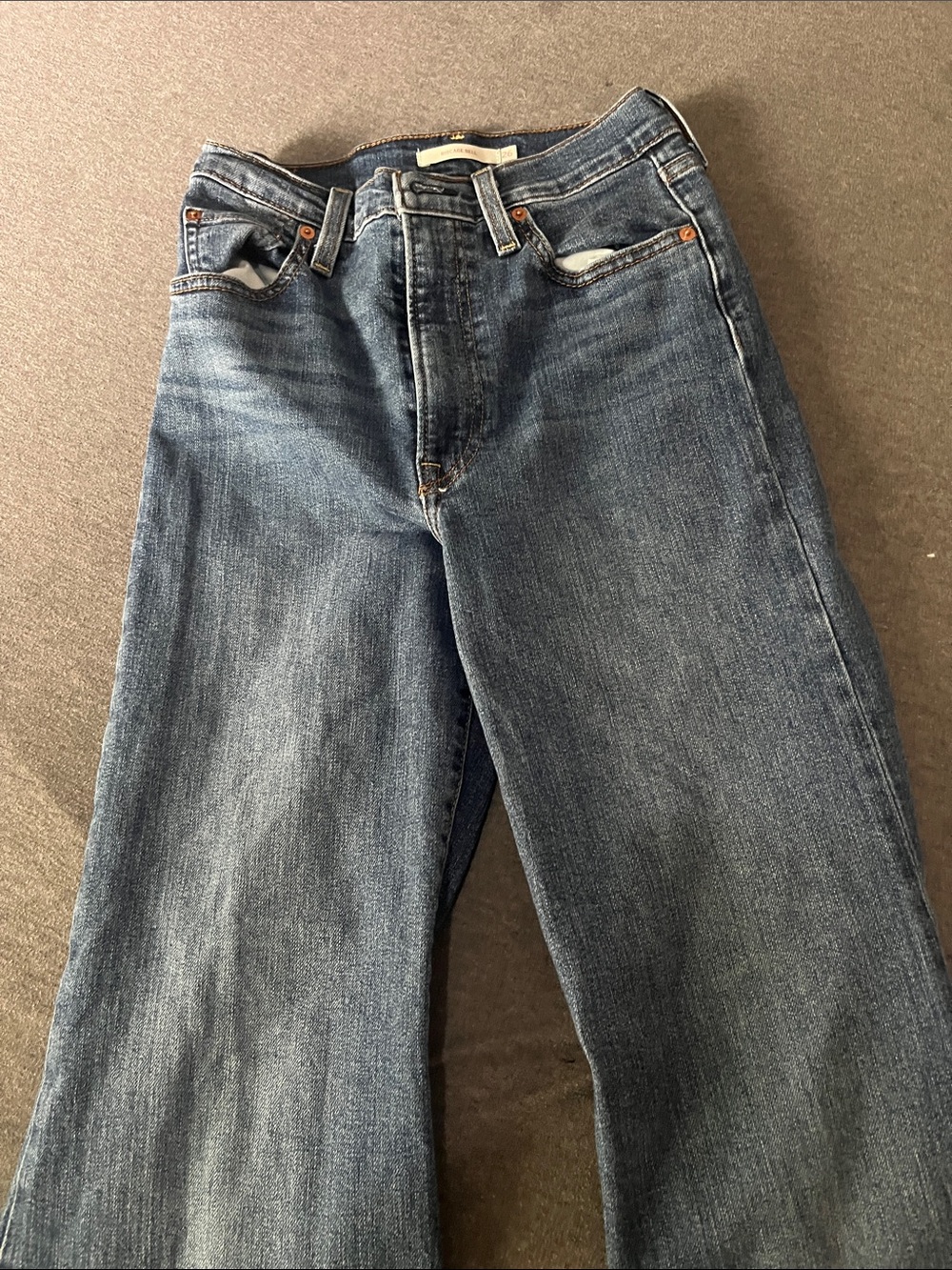 Levi's Indigo Wide-Leg Flare Jeans - Picture 2 of 4